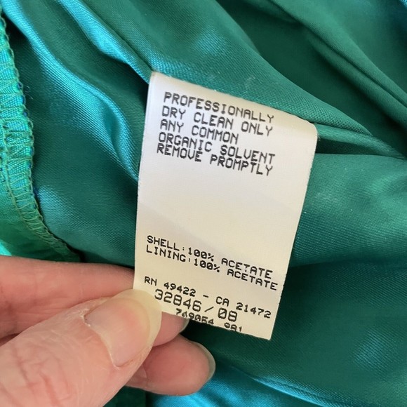 VTG jessica mcclintock Metallic Green gunne sax dress Corset Midi dress Sz 3/4 - Picture 8 of 8